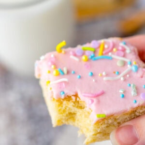 a frosted serving of sugar cookie bars.
