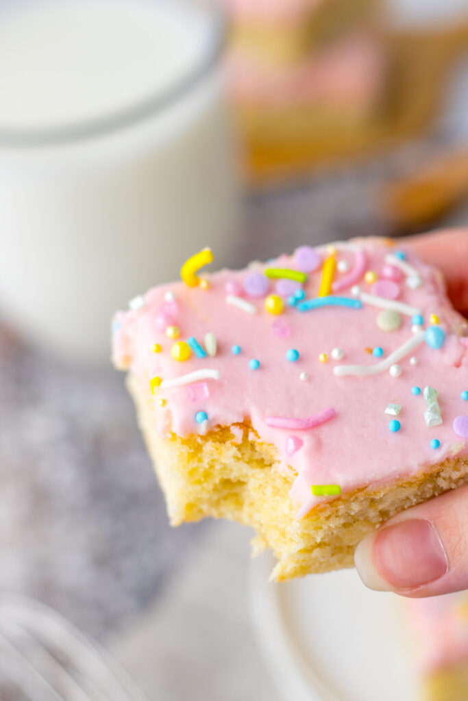 a frosted serving of sugar cookie bars.