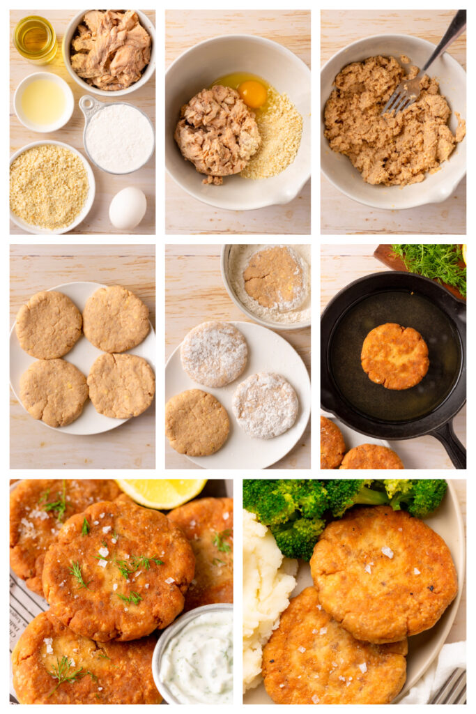 step by step on how to make old fashioned salmon patties.