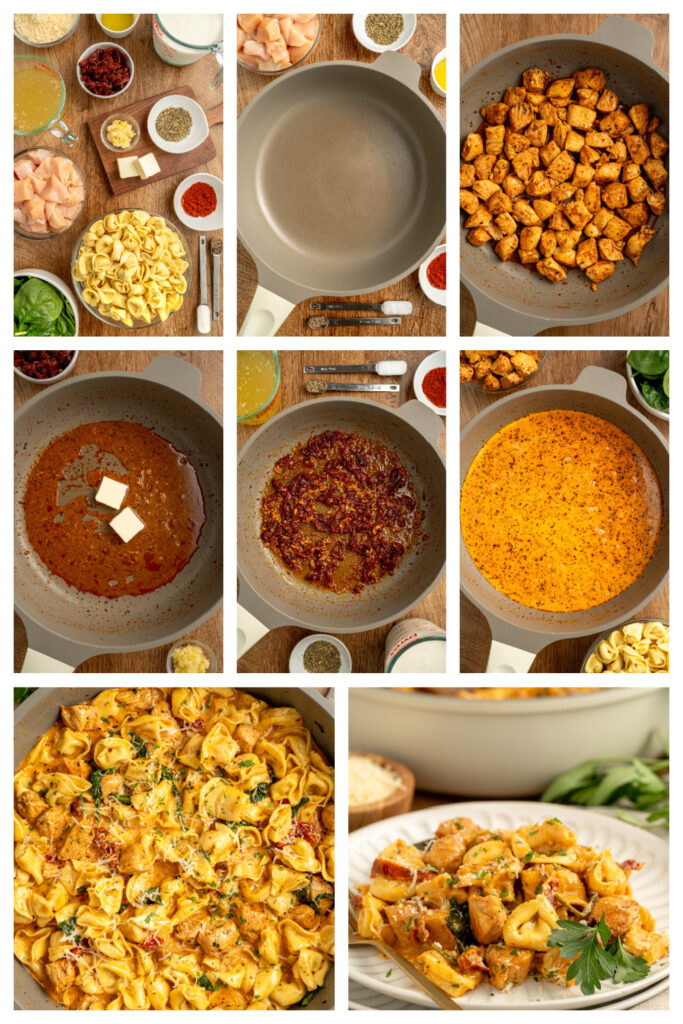 step by step on how to make marry me chicken tortellini.