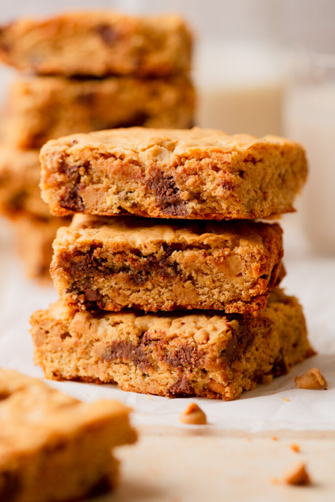 a stack of simple bars for dessert ready to serve.