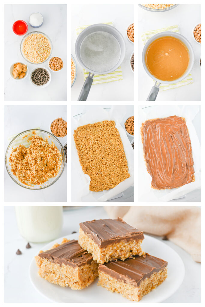 step by step on how to make scotcheroos.