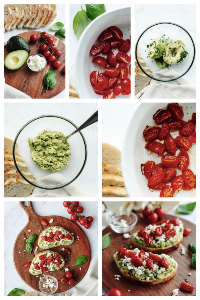 step by step on how to make a healthy breakfast on sourdough bread.