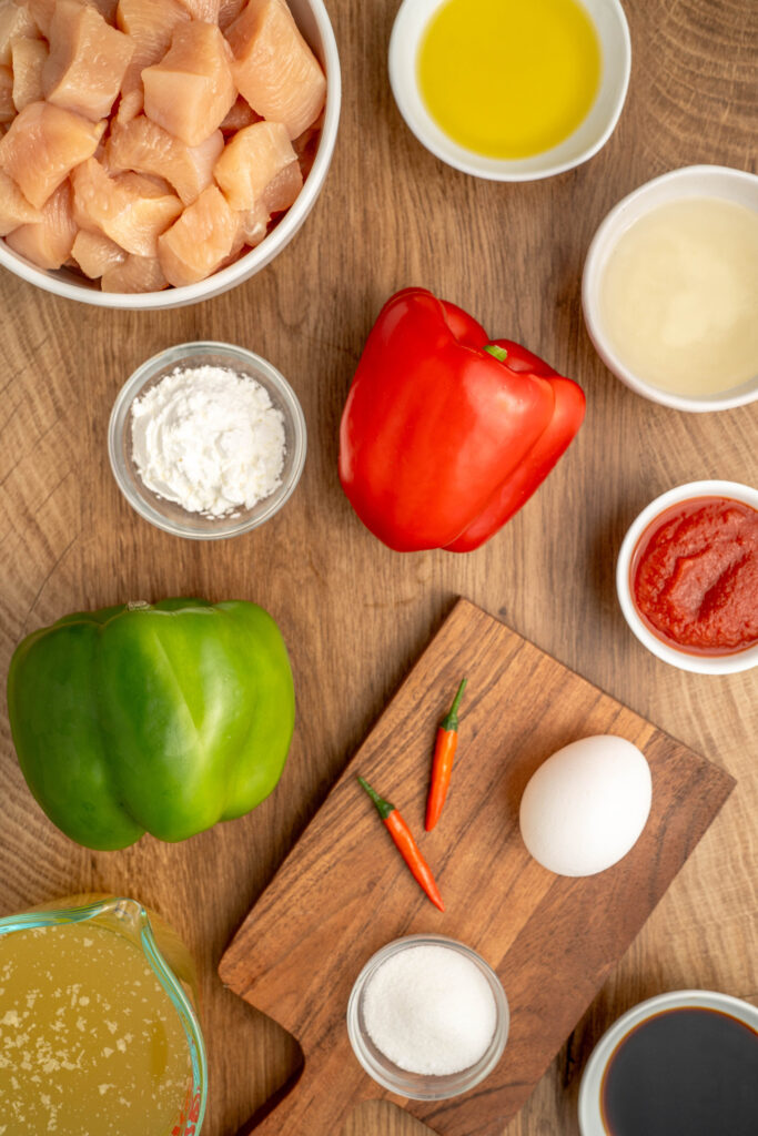 all the ingredients needed to make Angry Chicken.
