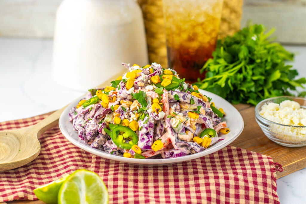 a vibrant Tex Mex side dish perfect for BBQ's and potlucks.