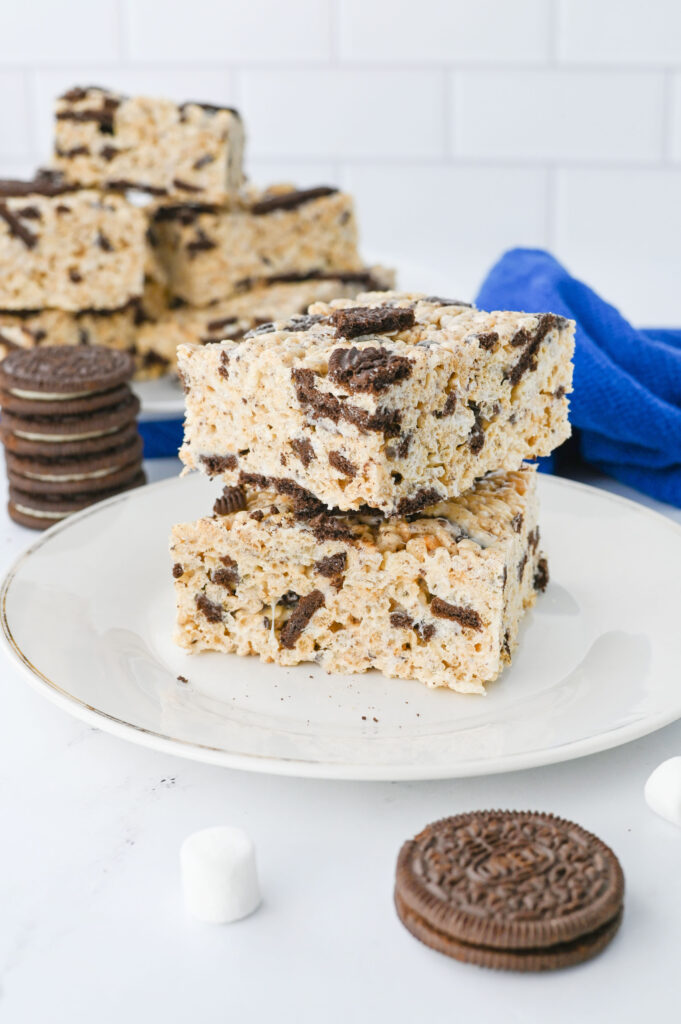 a stack of cereal bars ready to serve.
