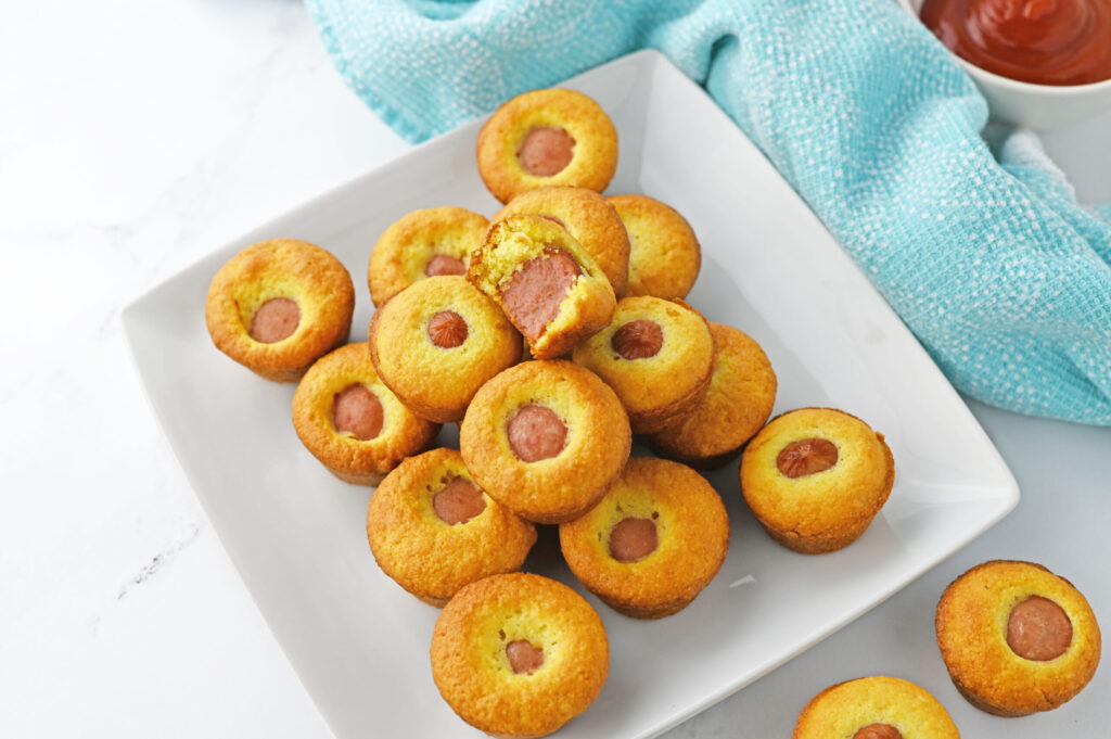 a copycat party food from a carnival favorite served on a white plate.