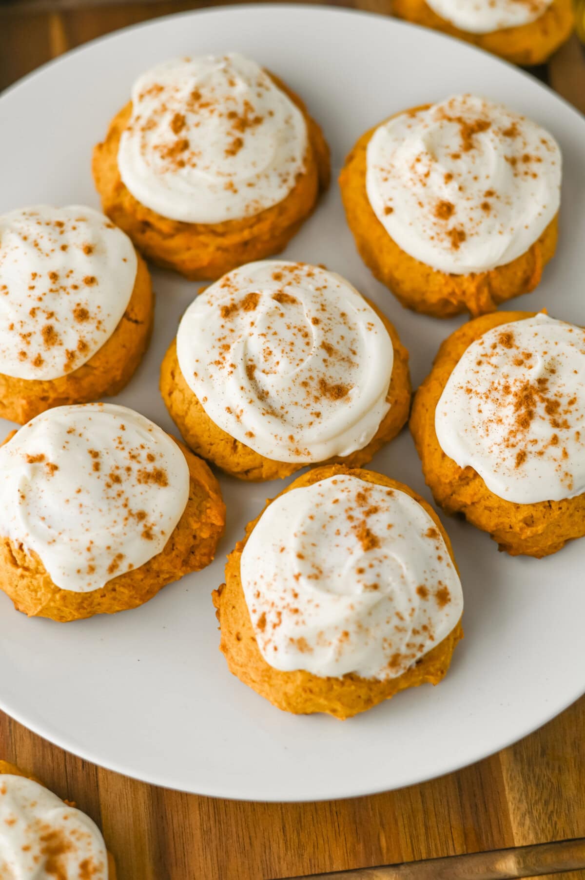 Pumpkin Cookies with Cream Cheese Frosting