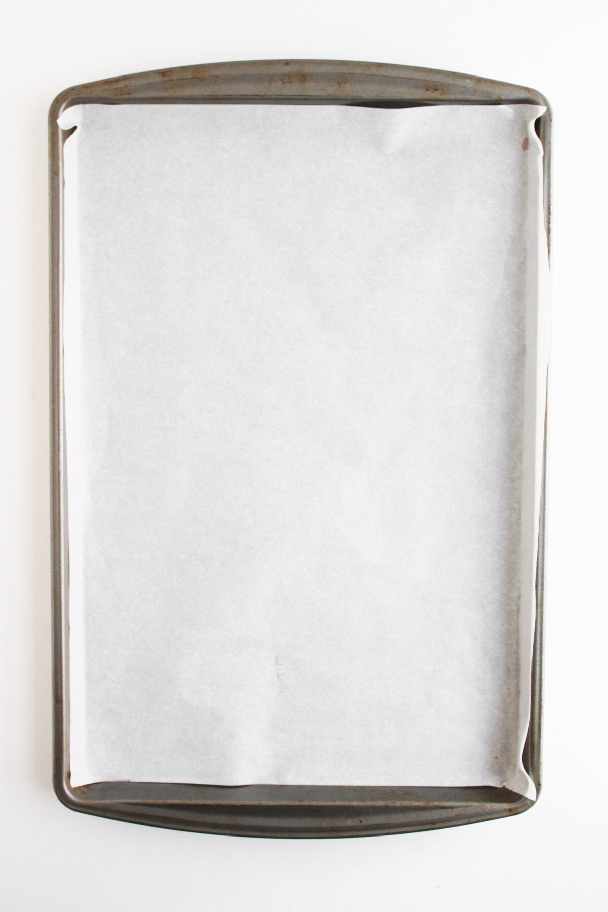 a parchment paper lined baking tray.