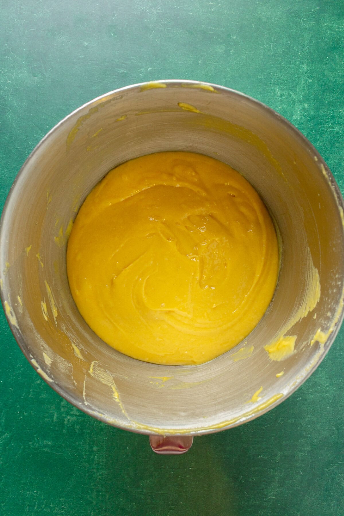 Mixing the batter for a perfectly fluffy Bacardi Rum Cake.