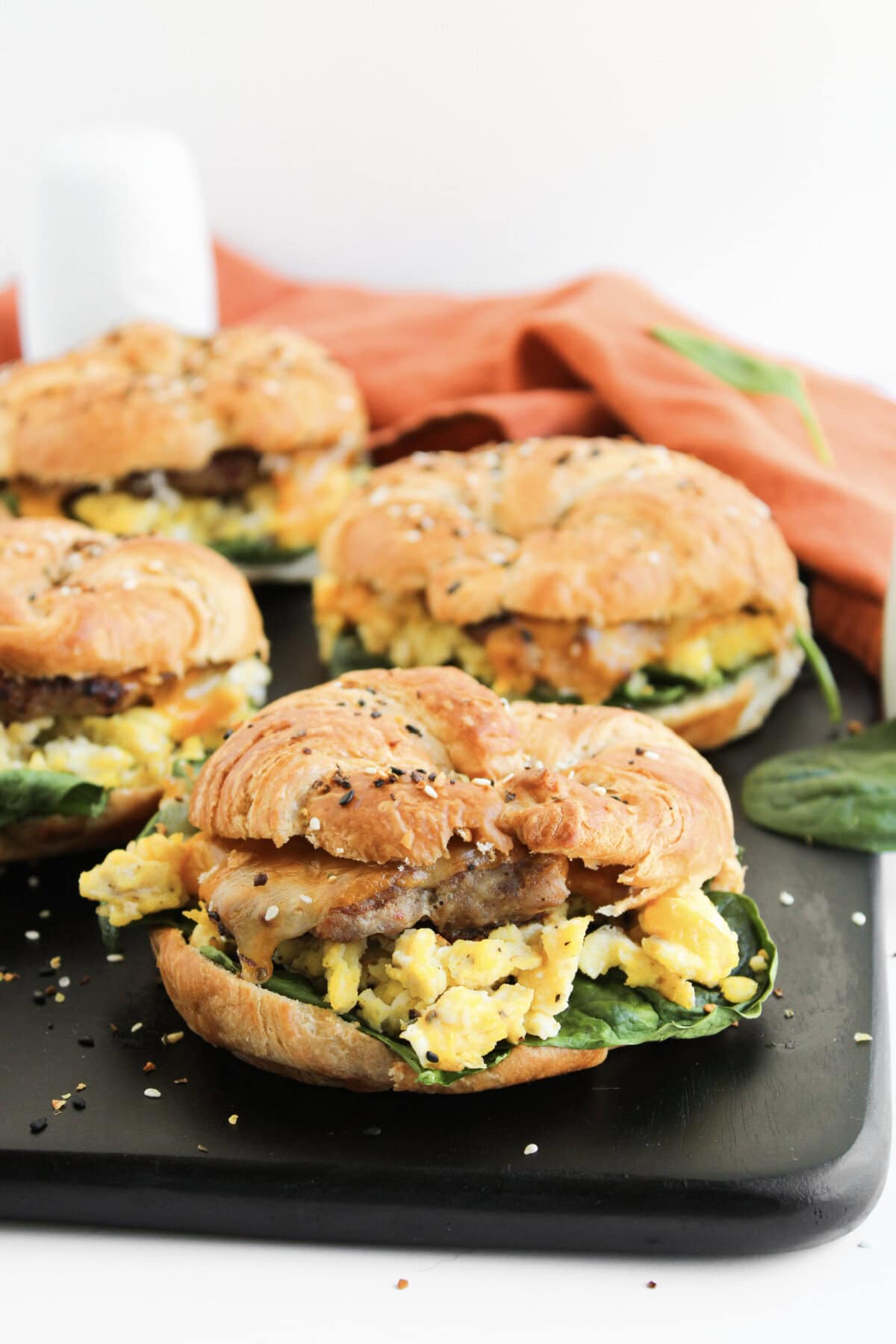 Baked Croissant Breakfast Sandwiches