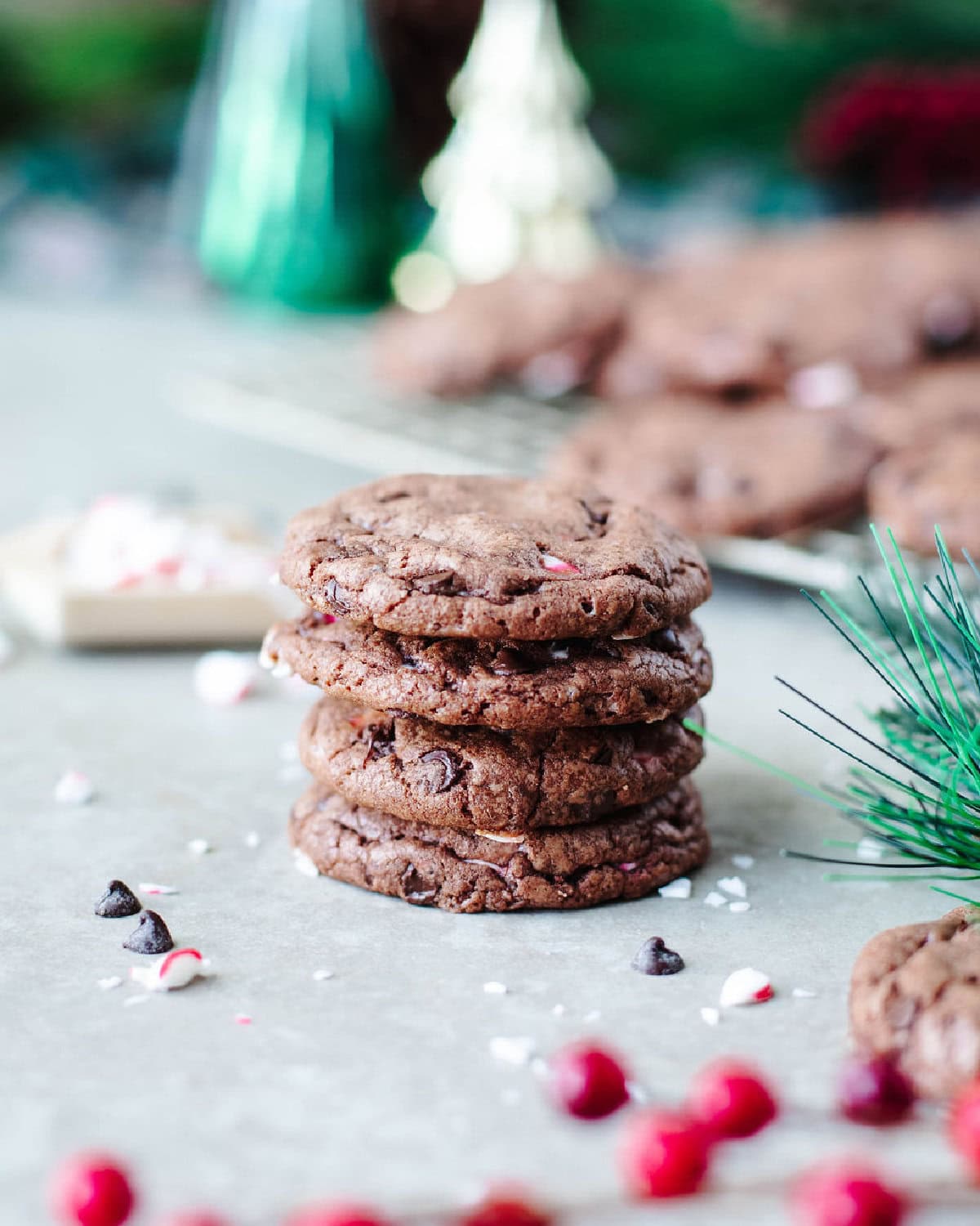 a stack of chocolate pudding cookies ready to enjoy.