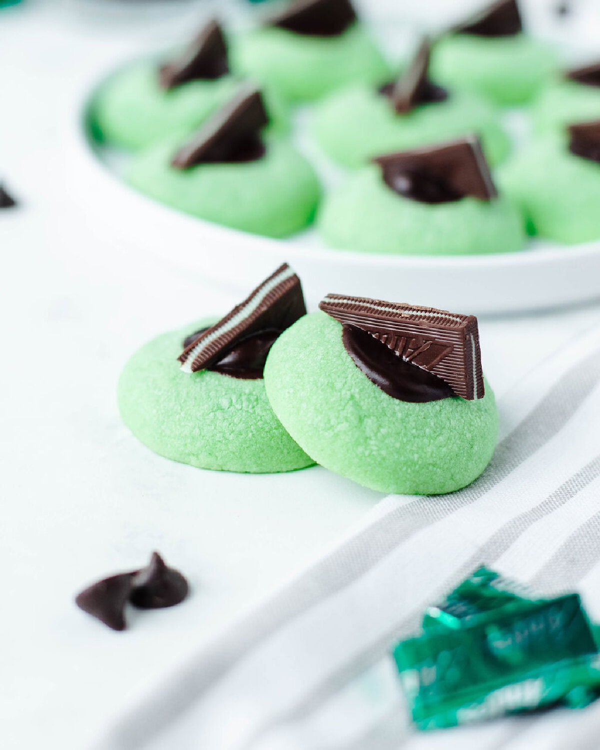 Chocolate Mint Thumbprint Cookies - The Cookin Chicks