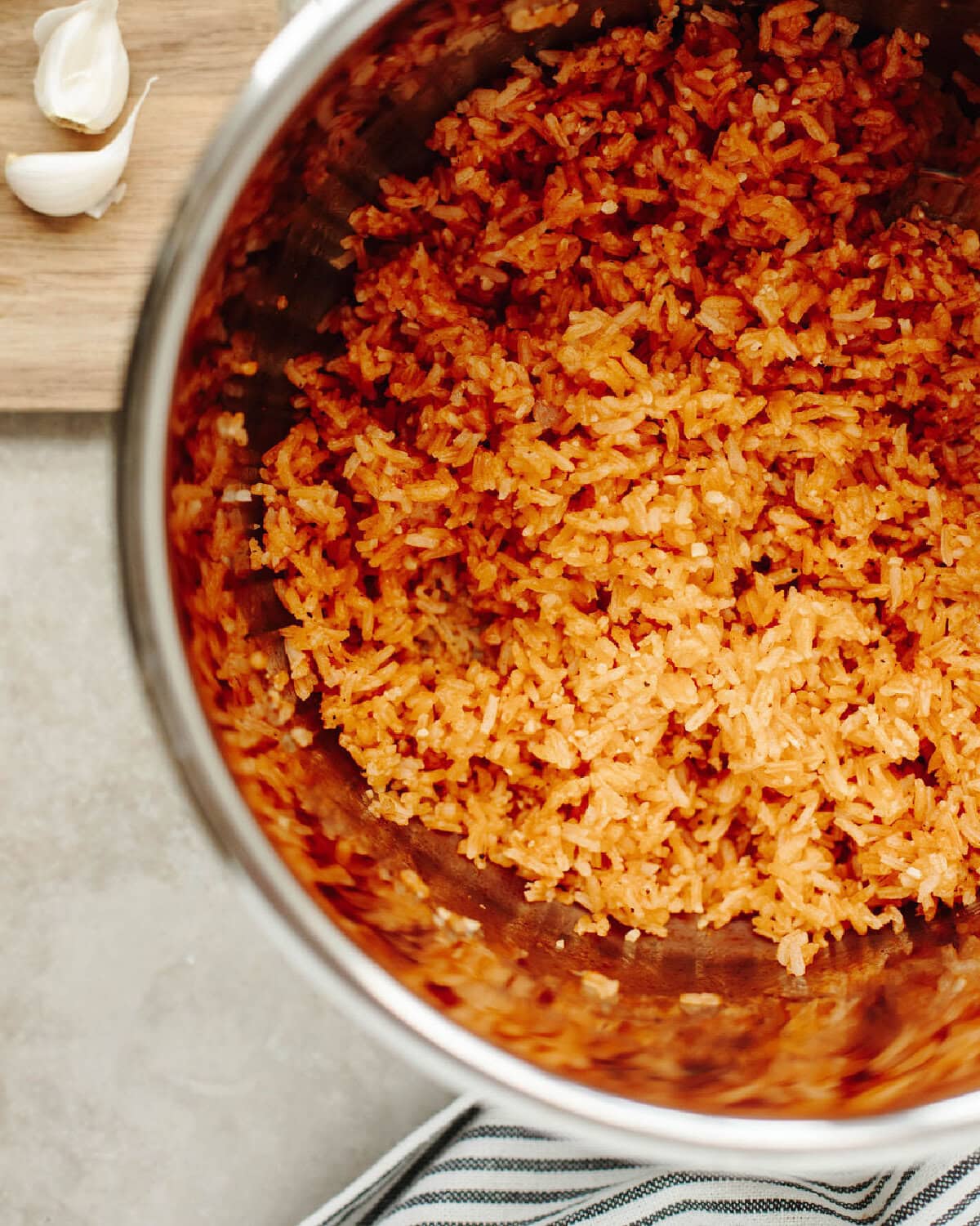 Cooked Mexican rice in a Instant Pot.