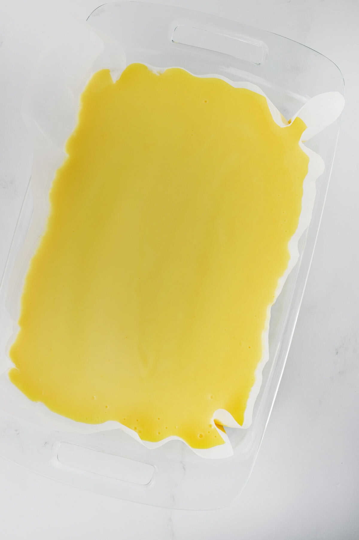 lemon pudding layer spread over cream cheese filling.