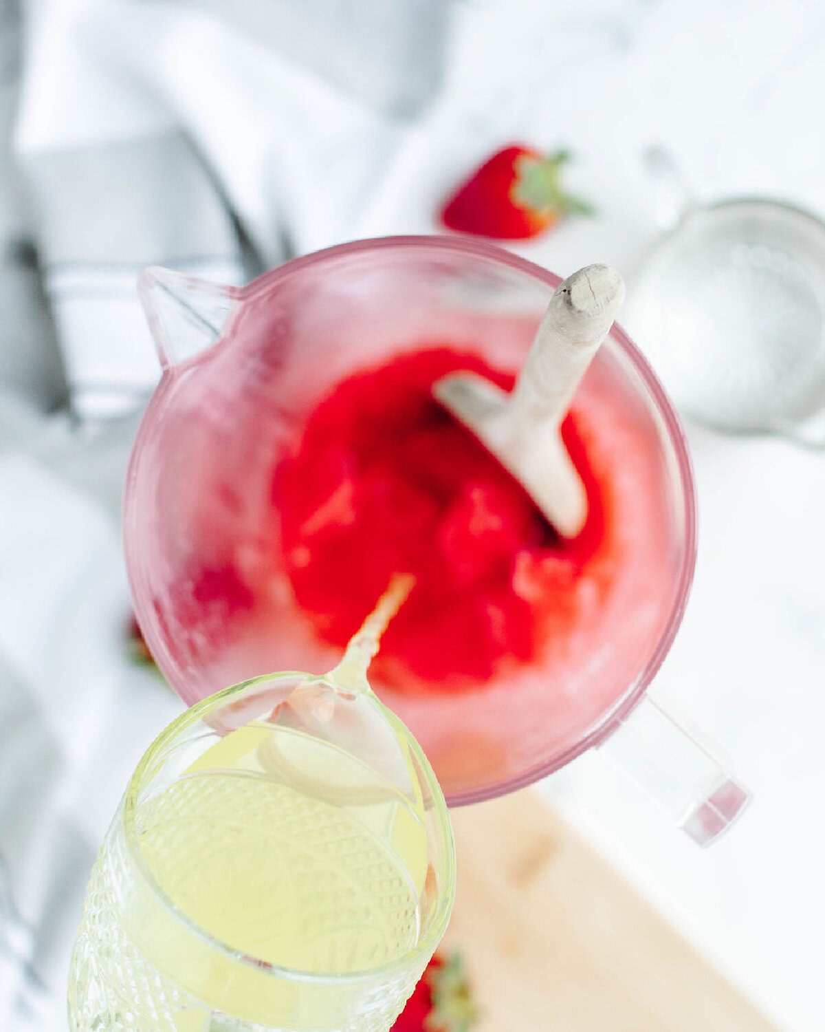 Lemon lime Gatorade poured into a large pitcher.