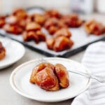 monkey bread muffins made in muffin tin with biscuits and cinnamon sugar glaze.