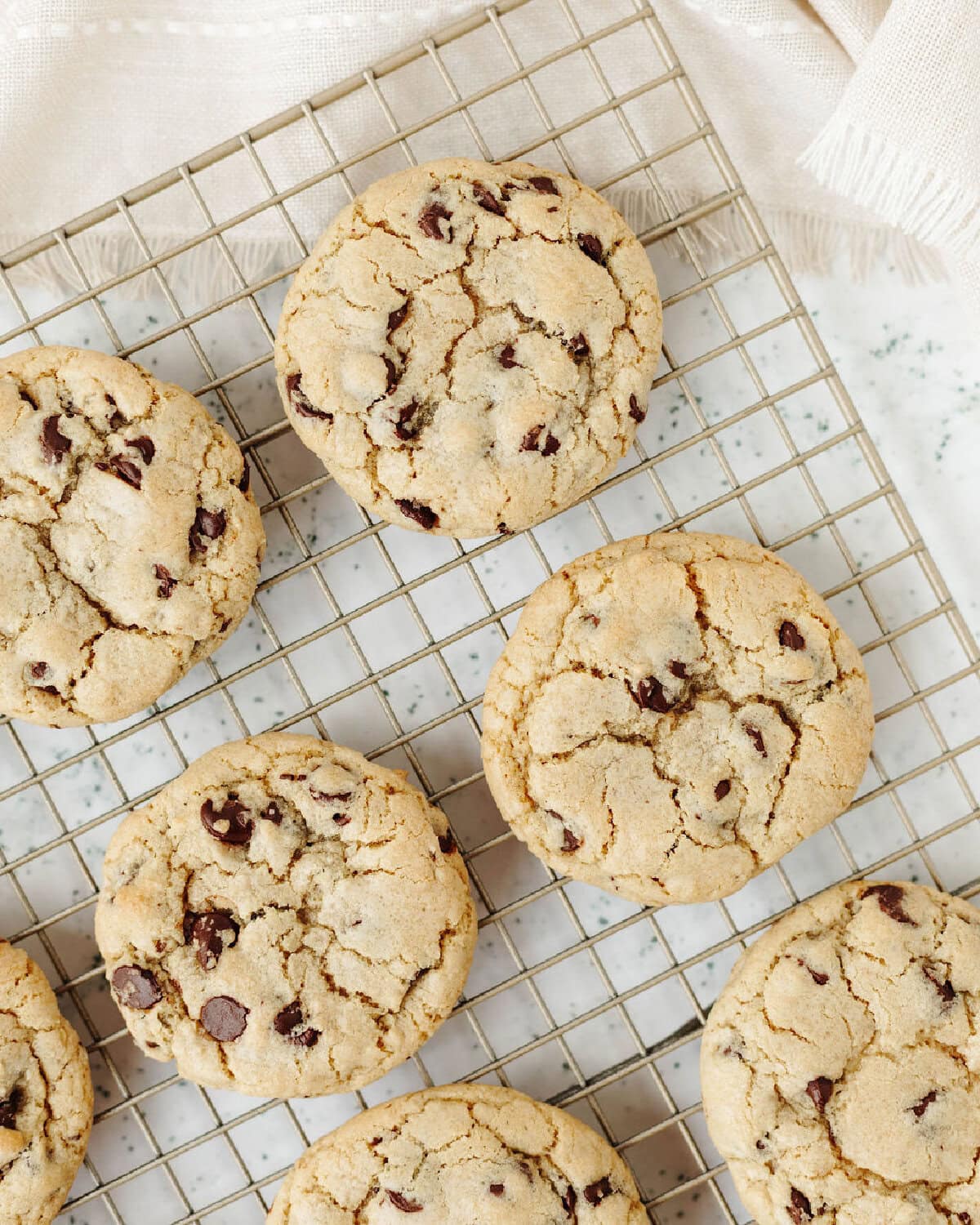 Disney Grand Floridian chocolate chip cookies cooling on a wire rack.