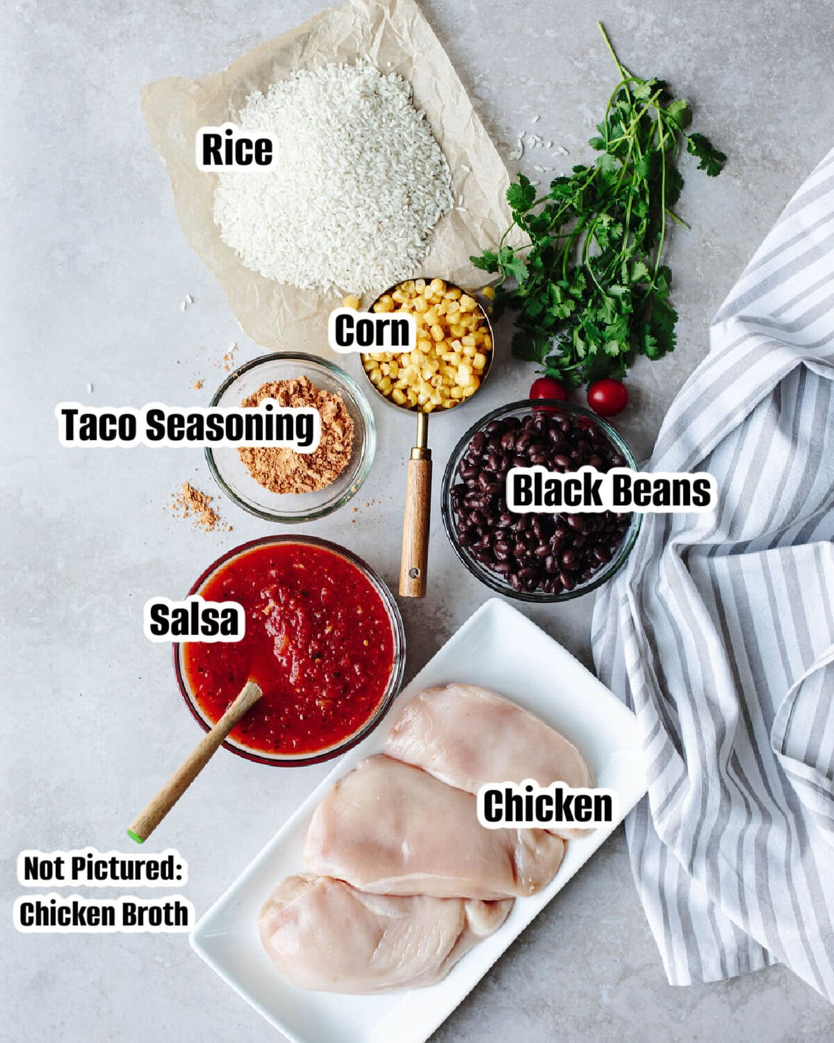 Everything you need to make these Instant Pot chicken taco bowls.
