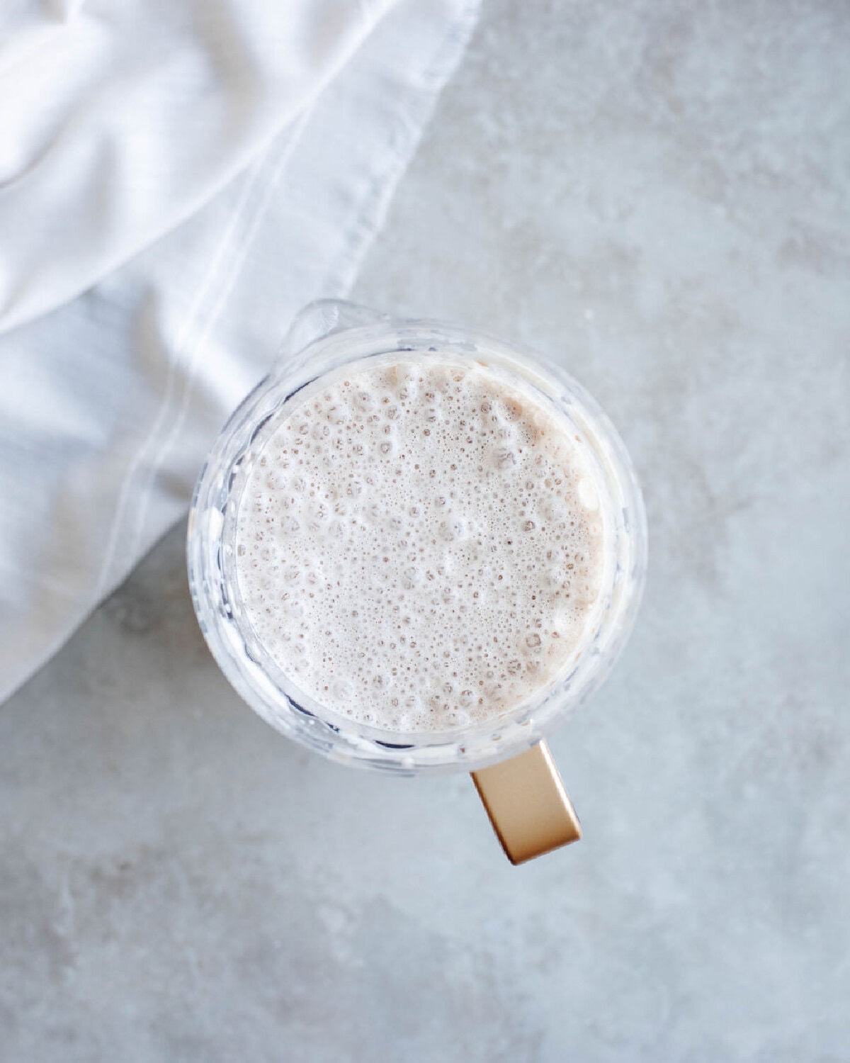 A blended Baileys Frappuccino in a blender ready to pour and serve.