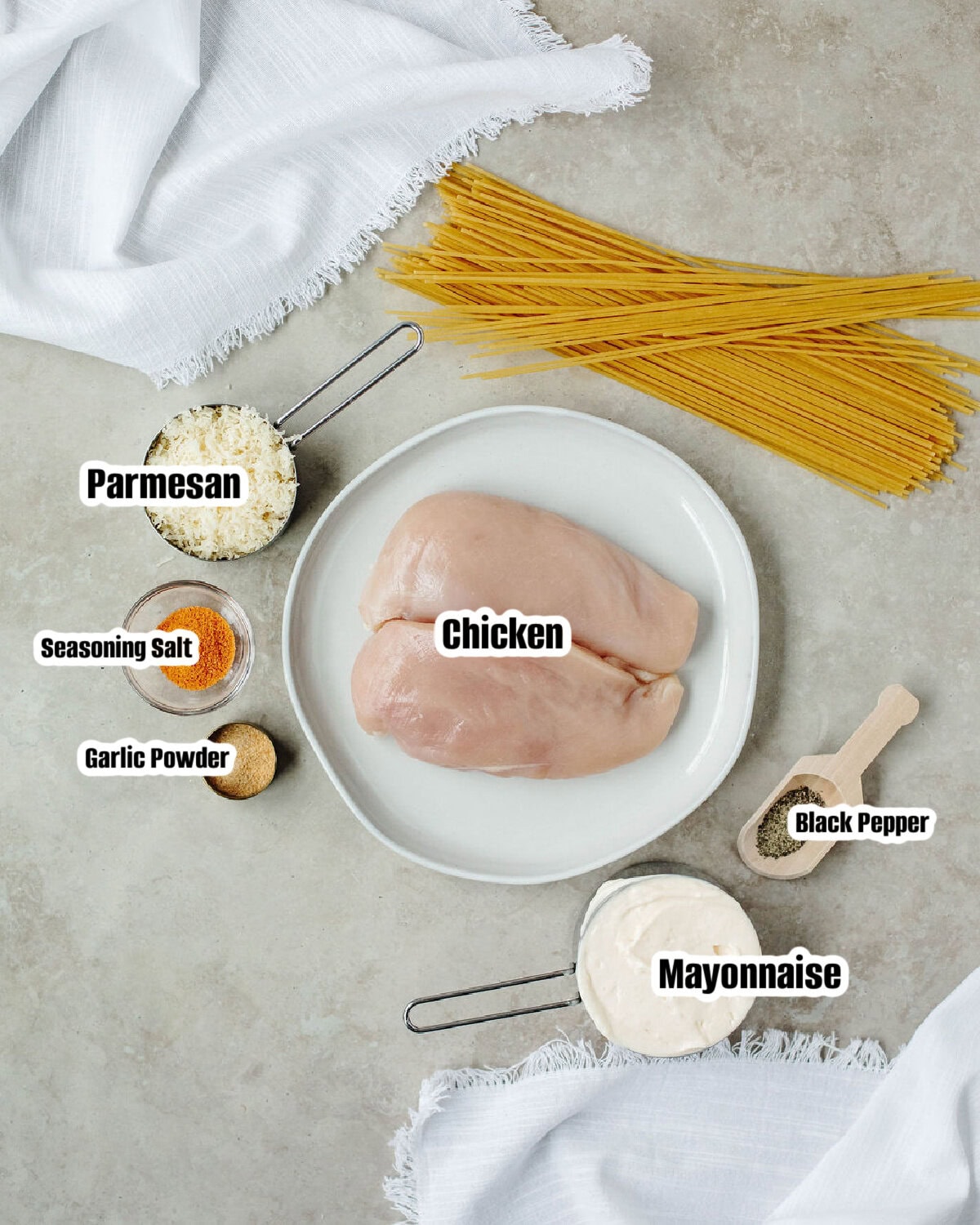 All the ingredients needed to make crock pot melt in your mouth chicken.