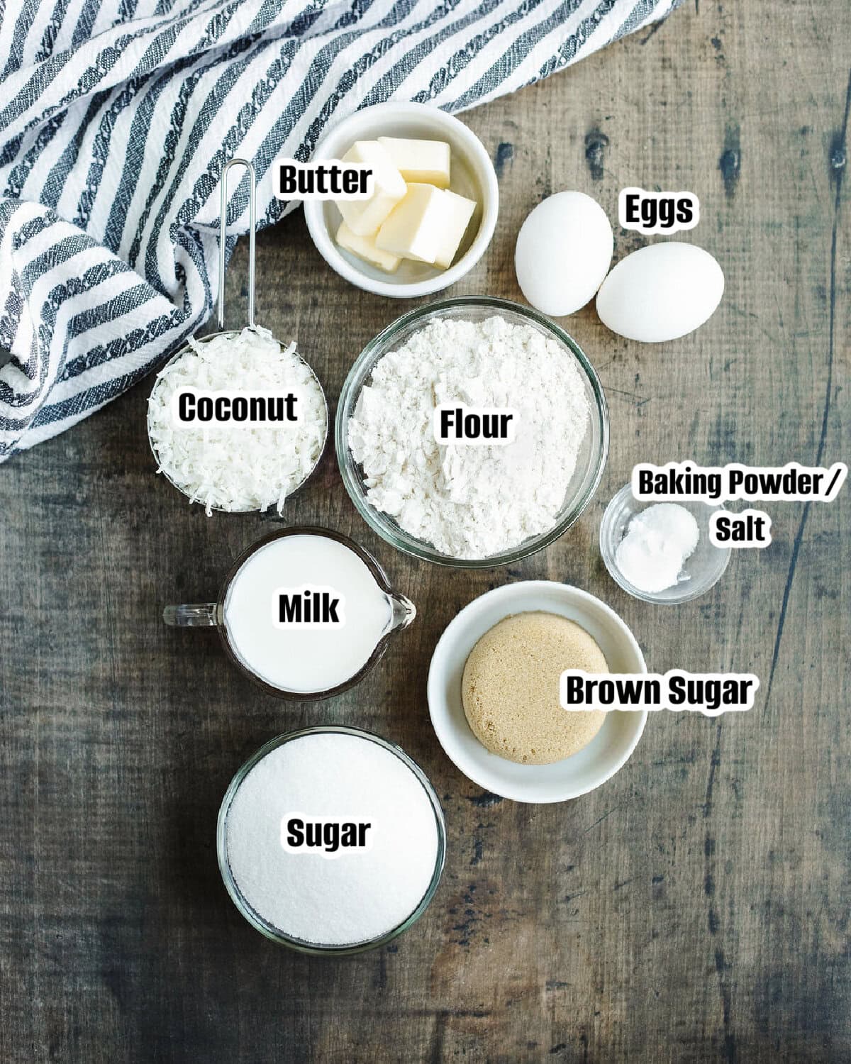 All the ingredients needed to make Lazy Daisy Cake.