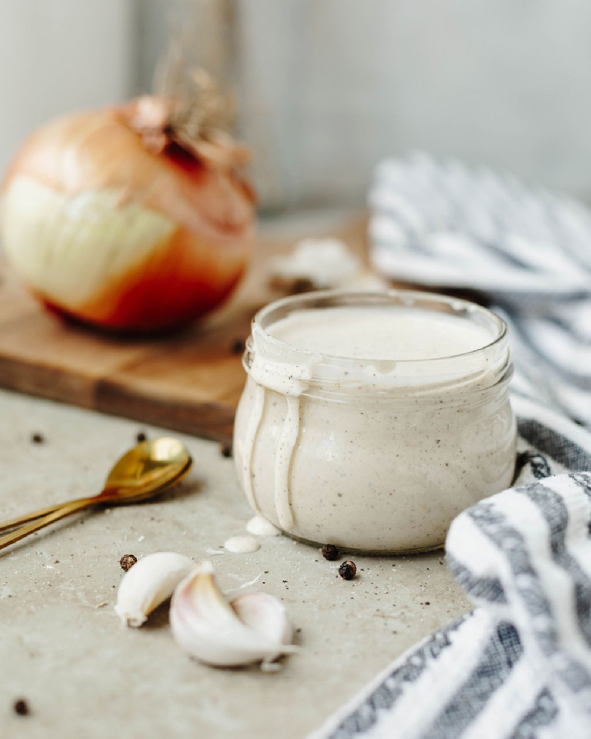 Alabama white BBQ sauce in a mason jar.