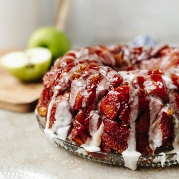 Apple Cinnamon Monkey Bread made with refrigerated cinnamon rolls and fresh apples