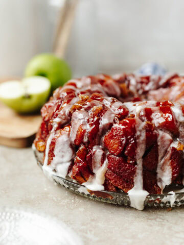 Apple Cinnamon Monkey Bread made with refrigerated cinnamon rolls and fresh apples