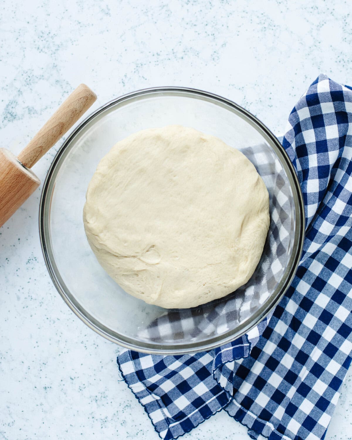 Dough risen and ready to roll out.