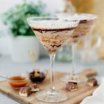 A snickers martini filled and ready to serve.