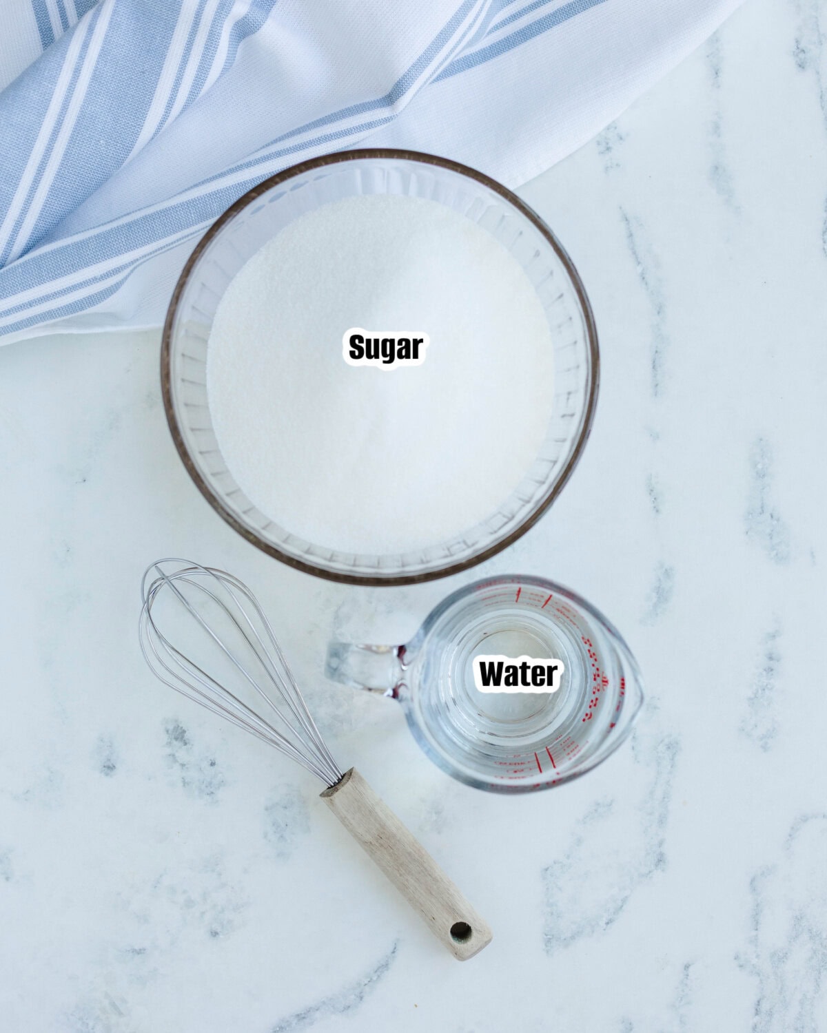 All the ingredients needed to make Hummingbird Nectar.