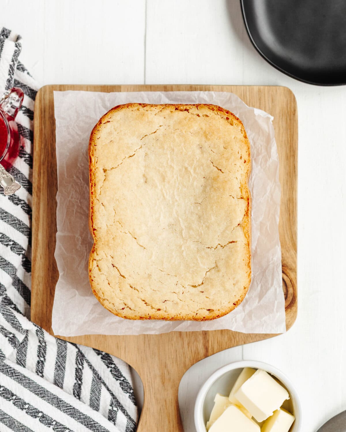 A finished loaf of bread from the bread machine.