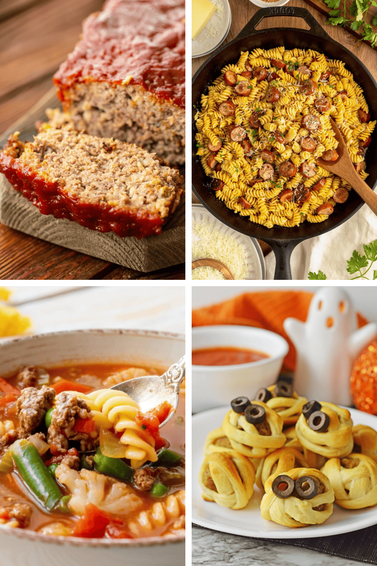 Weekly Meal Plan #21 featuring five easy family dinner ideas for Halloween week